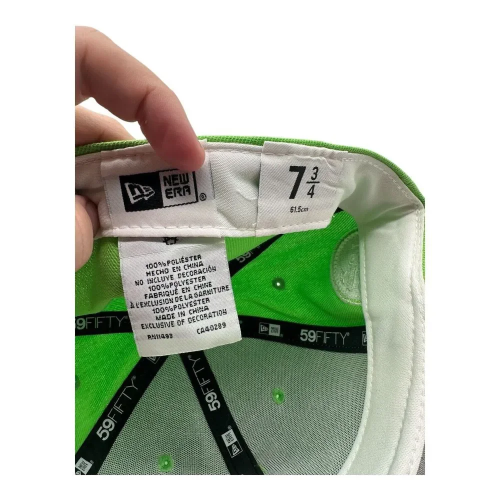 New Era 59Fifty Los Angeles Dodgers Hat Cap‎ 7 3/4 Lime Green 1980 All Star Game